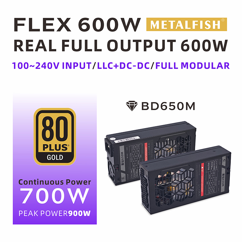 Flex Atx Power Supply 600W 1U - METALFISH Flex 600W fuente de alimentación