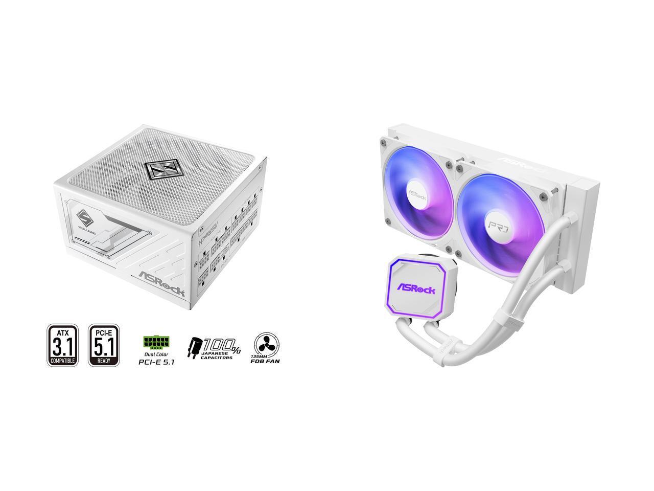 1000W White Modular Power Supply - Fuente de alimentación totalmente modular ASRock