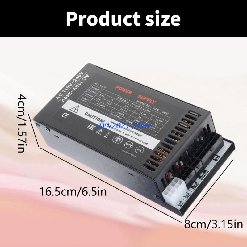 Flex Atx Power Supply 600W 1U - F3ke Fan enfriamiento silencioso 600W Flexs