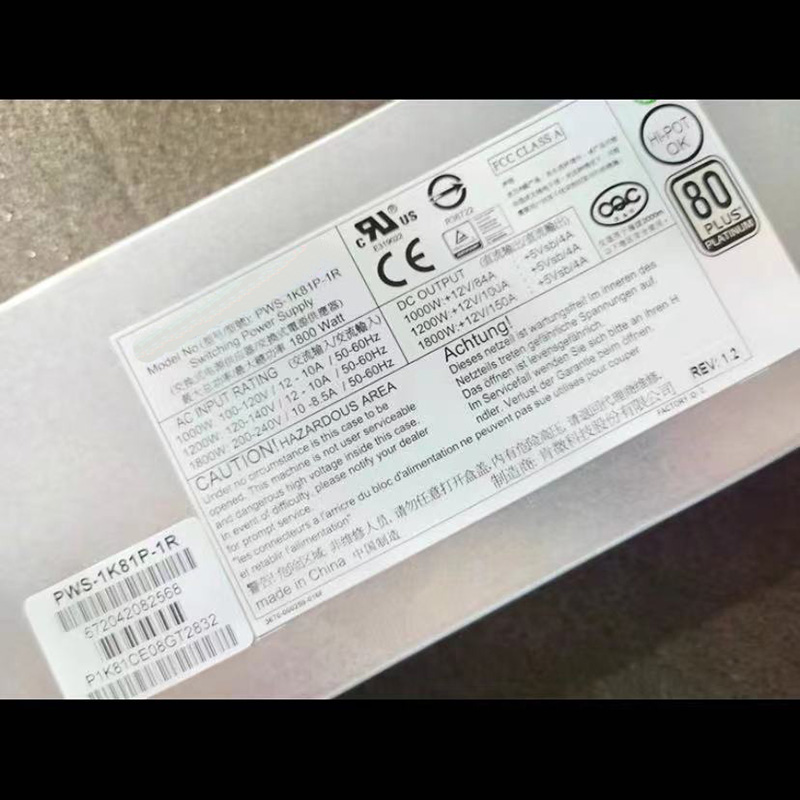 PWS-1K81P-1R 1800W For Supermi - 1800W Server Power Supply Redundant reseña y precio